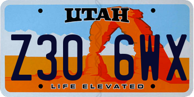 UT license plate Z306WX