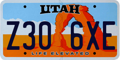 UT license plate Z306XE