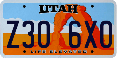 UT license plate Z306XO