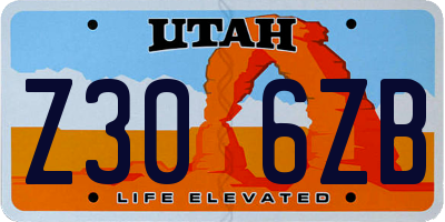 UT license plate Z306ZB