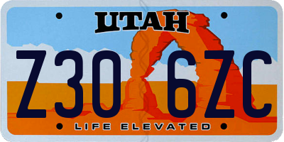 UT license plate Z306ZC