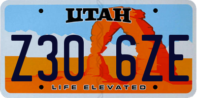 UT license plate Z306ZE