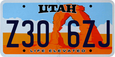 UT license plate Z306ZJ