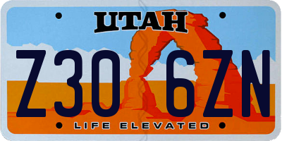 UT license plate Z306ZN
