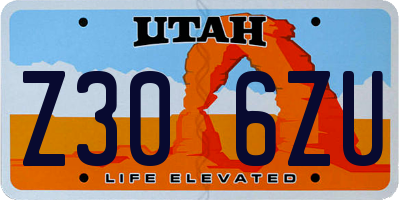 UT license plate Z306ZU