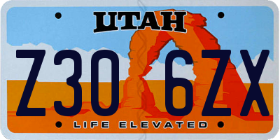 UT license plate Z306ZX