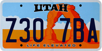 UT license plate Z307BA