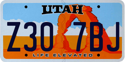 UT license plate Z307BJ