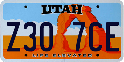 UT license plate Z307CE