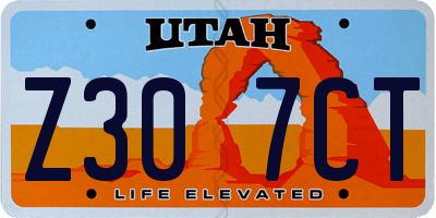 UT license plate Z307CT