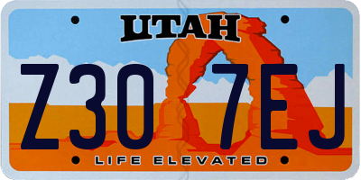 UT license plate Z307EJ