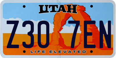 UT license plate Z307EN