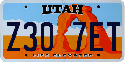 UT license plate Z307ET