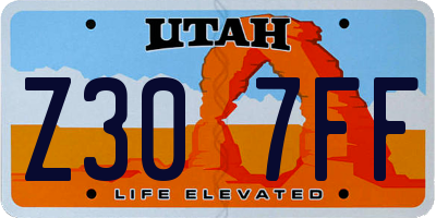 UT license plate Z307FF