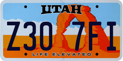 UT license plate Z307FI