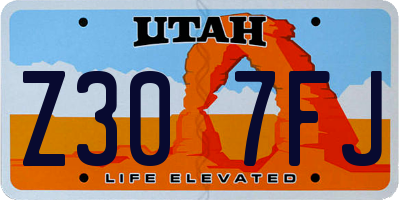 UT license plate Z307FJ