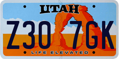 UT license plate Z307GK