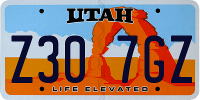 UT license plate Z307GZ