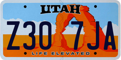 UT license plate Z307JA