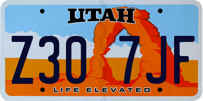UT license plate Z307JF