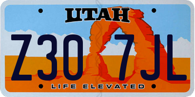 UT license plate Z307JL