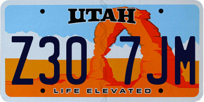 UT license plate Z307JM