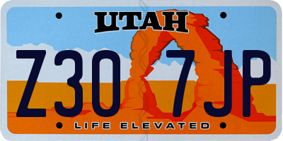 UT license plate Z307JP