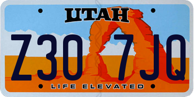 UT license plate Z307JQ