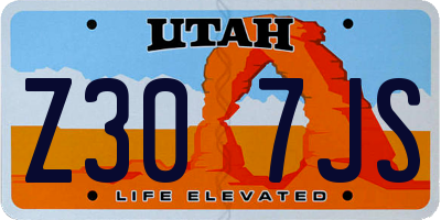UT license plate Z307JS