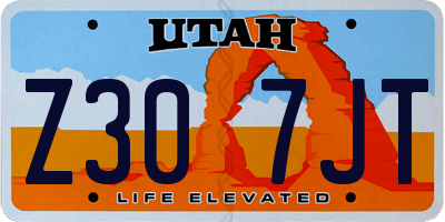UT license plate Z307JT