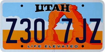 UT license plate Z307JZ
