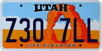 UT license plate Z307LL