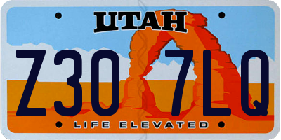 UT license plate Z307LQ