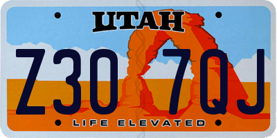 UT license plate Z307QJ