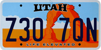 UT license plate Z307QN