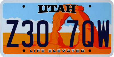 UT license plate Z307QW