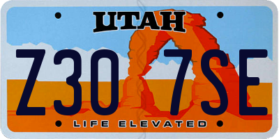 UT license plate Z307SE