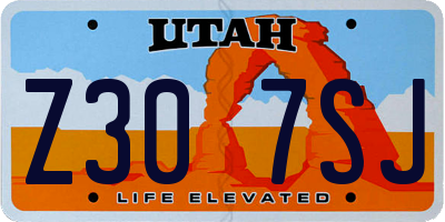 UT license plate Z307SJ