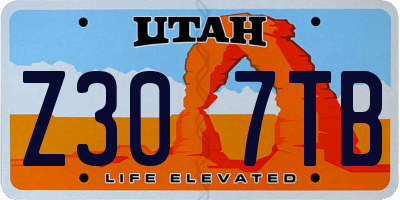 UT license plate Z307TB
