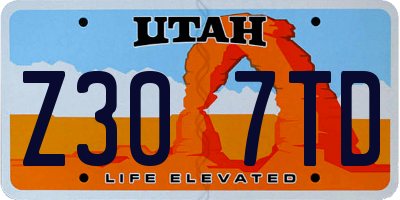 UT license plate Z307TD
