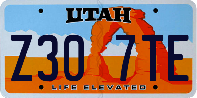 UT license plate Z307TE