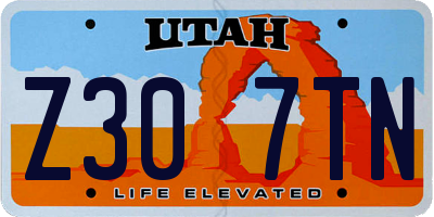 UT license plate Z307TN