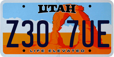 UT license plate Z307UE