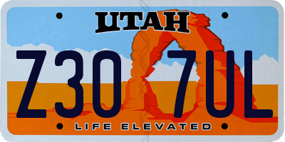 UT license plate Z307UL