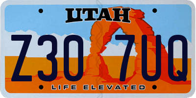 UT license plate Z307UQ
