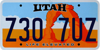UT license plate Z307UZ