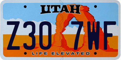 UT license plate Z307WF