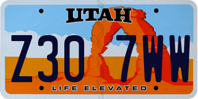 UT license plate Z307WW
