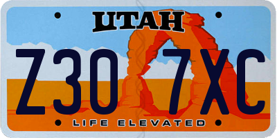 UT license plate Z307XC