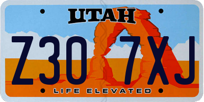 UT license plate Z307XJ